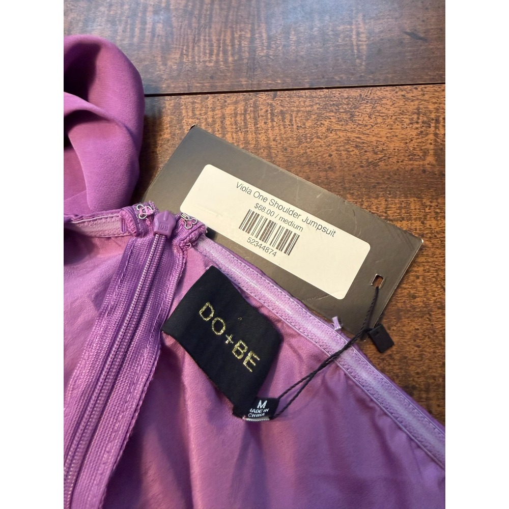 DO+BE Viola One Shoulder Jumpsuit Womens M Purple NWT $68 Cocktail Wedding - Picture 3 of 7